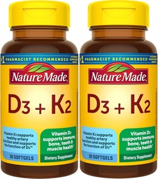 自然はビタミンD3 K2、5000 IU (125 mcg)のビタミンD、骨、歯、筋肉および免疫の健康サポート、30 Softgels、30日の供給のための食事療法の補足をしました