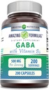 アメイジングフォーミュラ GABA ビタミンB6サプリメント | 500 Mg / サービング | 200カプセル | 非GMO | グルテンフリー | アメリカ製