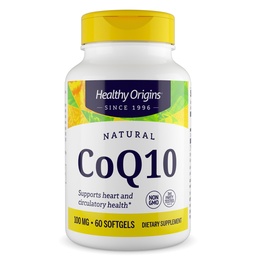 健康な起源® CoQ10 100 mg – 自然トランスイソマーUbiquinone – イースト発酵, 心臓の健康をサポート & 細胞エネルギー – 非GMO 60ソフトゲル