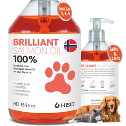 犬のためのサーモンオイル - ヘルシースキン&コート、ペット、オメガ3 EPA DHA、シーディング、アレルギー、かゆみ、乾燥肌、関節&骨の健康に最適 - 16.9 Oz