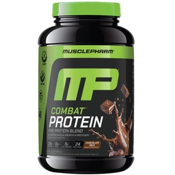 MusclePharmのコンバットの蛋白質の粉、チョコレート ミルクの味、生産的なワークアウトのための燃料筋肉、5つの蛋白質の源はWheyの蛋白質の隔離剤及び卵のアルブミン、グルテンフリーの2のlb、24のサービングを含んでいました