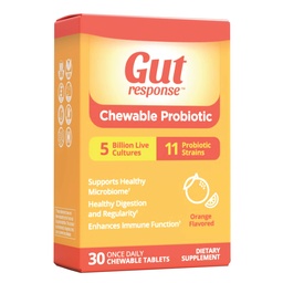 男性及び女性のためのChewable Probioticは、消化管の老化、Boostsの免疫システム、非GMOのグルテンフリー及び大豆放します、5つのビリオンCFU、30のChewableタブレット、オレンジ味を遅らせます