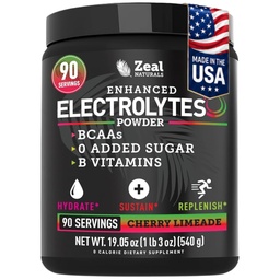 ゼールナチュラルズ電解液の粉の回復飲み物(90のサービング チェリーリメード) w 0 砂糖 +BCAAs +B-ビタミン 電解液サプリメント w カリウム亜鉛 & マグネシウム 給水用 - Keto Electrolytes