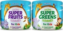 Infusions Super Fruit and Super Green Gummies for Kids 180 Count Superfood Blend Soft and Delicious Gluten Free Non-GMO