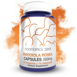 Nootropics Depot Rhodiola Roseaカプセル | 500mg | 3% Rosavins | 120カウント | アダプトゲンハーブ | アーユルヴェーダサプリメント