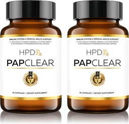 PAPCLEAR フィジシャン配合 | 全自然免疫サポートサプリメント | アドバンスト・パワフル免疫ブースター | 21 ビタミン・栄養素 有機椎茸・リコピン | 90 カプセル | 2 パック