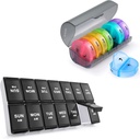 2 パック週刊ピルオーガナイザー 7 日 2 日を回す, ピルス/ビタミン分/魚油/消耗品, BPA 無料の丸薬ケース, 簡単に清掃する