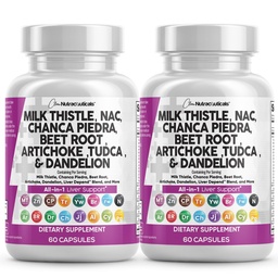 きれいなNutraceuticalsのミルクのThistle NAC Chanca Piedraのビートのルートのアーティチョークのタンポポの根 - 肝臓のクレンジング 補足プラス TUDCAのコリン及びジンジャー - 2パック