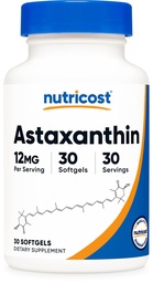 Nutricost アスタキサンチン12mg、30 Softgels - 非GMOとグルテンフリー
