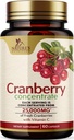 Cranberryの丸薬は25,000mg - ビタミンC及びE -尿路の健康サポート、砂糖の自由な方式、フルーツの粉のエキス-米国でびん詰めにされる非GMO - 60のカプセルと等価な新しいクランベリーを補います