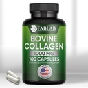 FabLab Bovine Collagen Type I Supplement - Nutritional Supplement for Joint, Nerve & Bone Support - Non-GMO, Anti-Aging Dietary Product with Hydrolyzed Peptides - 100 Capsules
