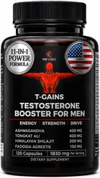 蛋白同化ブースター & 筋肉ビルダー, T-GAINS男性のためのテストステロンサプリメント, TRTテストブースター & エストロゲンブロッカー, 男性のための HGH サプリメント - 筋肉の成長のためのトンカットアリファドヤアグレシス, 120 キャップ