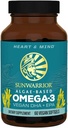 Sunwarrior Vegan Omega 3 DHA & EPA Supplement Algal Oil Preferred Alternative to Fish Oil Supports Brain Eye Joint & Heart Health (60 Count)