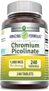 Amazing Formulas Chromium Picolinate 1000 Mcg | Tablets Supplement | Non-GMO | Gluten-Free | Made in USA (1 Pack | 240 Count)