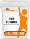 BulkSupplements.com HMBパウダー - Calcium HMB、Beta-Hydroxy Beta-Methylbutyrate - HMBパウダーサプリメント、グルテンフリー - 1g/サービング、500g(1.1ポンド)(パッケージ1)