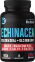 Immune Defense Support Suppement - All-in-1 11 Herbs Blend of Echinacea, Goldenseal, Elderberry, Camu, Ginger, Thyme, Chaga, Reishi, Burdock, Acerola - 5 Months Supply - 150 Capsules
