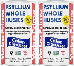 Yerba Prima Psyllium 全ハスク、コロンクレンザー12オンス(2のパック) - すべての自然な食物繊維、純粋な優れたPsyllium、Lab-Tested非GMO、グルテンフリー繊維、米国製