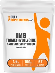 BulkSupplements.com TMGパウダー - Betaine Anhydrous、TMGサプリメントとしてのTrimethylglycine - Unflavored&Gluten無料、サービングあたり1.5g、100g(3.5オンス)(パッケージ1)
