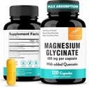 Sandhu's Magnesium Glycinate 400mg Capsules with Quercetin | Quality Sleep, Relaxation, Muscle Health & Immune Support | 120 Count (Pack of 1) | Easy to Swallow | for Women and Men