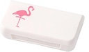 SagaSave Travel Pill Case 3 Compartments Portable Pill Case Dustproof and Moisture-Proof Daily Pill Case Small Pill Box for Vitamins, Fish Oil, Supplements(Flamingo)