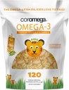 Coromegaはオメガ3の魚油の補足、Omega-3sの650mg、熱帯オレンジ+ビタミンD、120の単一のServeの絞りのパケットをからかいます