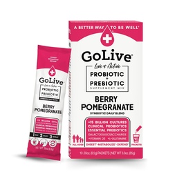 女性、男性、子供のためのGoLive PrebioticおよびProbiotic。 ベリーのPomegranateのSynbioticの粉w/L-Glutamine、ビタミンD3、電解物。 腸の健康、消化、代謝、免疫15-50B CFUsのため。