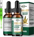 Lungsのための2つのパックのMulleinの低下、1200mg Mulleinの葉のエキスの液体は肺の清潔及びDetoxのためのChlorophyll、呼吸器、免疫学的システムのためのサポート低下します