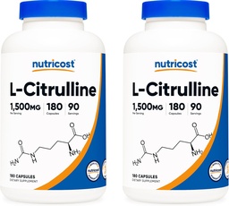 Nutricost L-Citrulline 750mg、180カプセル(2本のびん)