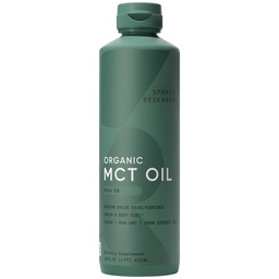 スポーツリサーチ Keto MCT 有機ココナッツからの油 - 体のための脂肪酸燃料 + 脳 - 単成分C8カプリル酸 - コーヒー、紅茶、およびもっとパーフェクト - 非GMO&ヴィーガン - 風味が悪い (16 Oz)