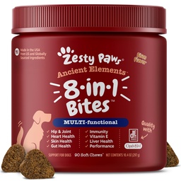 厄介な足犬のマルチビタミン、ヒップ&ジョイント、スキン&コート、オメガ3犬用魚油 - シニア&パピーマルチビタミン - ビソン90ct