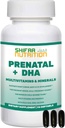 SHIFAA NUTRITION Halal Prenatal Vitamins with DHA and Folic Acid | High Potency 90 Softgels, Keto-Friendly | Vitamin C 120mg, DHA 250mg, Folic Acid 800mg, EPA 90mg, Biotin & Iodine