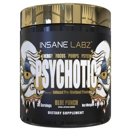 Insane Labz の精神的な金、高い興奮剤のプレワークアウトの粉、非常に永続的なエネルギー焦点、ベータ アランナ、DMAE の Bitartrate とのポンプそして耐久性、ブースター無し(35 のサービング、青い打撃)