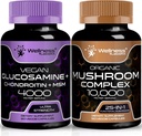 WELLNESS LABSRX Glucosamine Chondroitin MSM | Mushroom Supplement Capsules