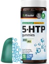 BIO KRAUTER 5 HTP サプリメント グミ - 200 MG 強度 - 90 ビーガン咀嚼 - リラックスサポート 5HTP プラス L トリプトファン サプリメント - Pectin ベースの式