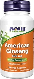 NOWの食糧アメリカのGinseng、100のカプセル、500のmg (3のパック)