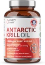 Purity Labs Antarctic Krill Oil 2000mg Omega-3 with Astaxanthin 800mcg Supplements to Support Memory- Rich in Omega 3, Fatty Acids, DHA, EPA & Phospholipids - 60 Softgels