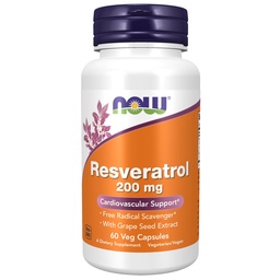 NOWの食糧補足、赤いワインのエキス、60のベジのカプセルが付いている自然なResveratrol 200のmg