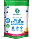 BioTrust Ageless Multi Collagen Peptides Powder – 5 Types (I, II, III, V, X) – Fruit Punch Collagen Powder for Women & Men – Hydrolyzed Protein – Grass Fed Beef, Fish, Chicken, Eggshell Membrane
