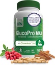 Health Thru Nutrition GlucoPro Max - with 1,500mg Berberine, Chrominex + Chromium, and 1,000mg Cinnamon | Vegan, Non-GMO, Gluten Free | Pack of 90