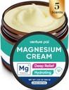 Venture Pal Magnesium Lotion, Topical Magnesium Cream for Sleep, Leg Cramps & Pain, Muscle Relaxation, Calm, Moisturizing Supplement with Coconut Oil, Shea Butter & Hyaluronic Acid, Safe for Kids