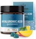 HERBAMAMA Hyaluronic Acid Gummies - 250mg Pure Hyaluronic Acid for Hair, Skin & Nails Support - Vegan, Non-GMO Skin Elasticity Supplement - 60 Pectin-Based Mango-Flavored Chews
