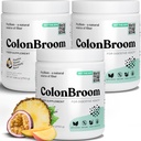 ColonBroom Psyllium Husk Powder with Stevia (Tropical Fruits) - Colon Cleanse for Bloating Relief & Gut Health - Colon Broom Fiber Powder Drink - Vegan Fiber Powder Stevia Supplement, 150 Servings