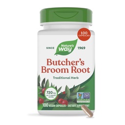 Nature's Way Butcher's Broom、伝統的なハーブ、720 mg / 2-カプセルのサービング、非GMOプロジェクト検証、100ビーガンカプセル(パッケージ5月Vary)