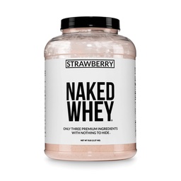 NAKED Strawberry Whey Protein - すべての天然草の飼料の乳たんぱくの粉+乾燥イチゴ+ココナッツシュガー5lbバルク、GMOフリー、大豆フリー、グルテンフリー、グルテンフリー、グルテンフリー。エイド筋肉の成長と回復 - 61便