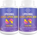 Liposomal Alpha Lipoic Acid 1500mg - with Acetyl-L-Carnitine 900mg & Ubiquinol 100mg & Vitamin E 15mg，ALA Supplement for Antioxidants Glucose Metabolism Nerve Energy,60 Softgels (2 Bottle)