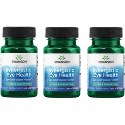 Swanson Lutein&Zeaxanthin Synergistic Eye Health Vision Retina Macula Supplement(Lutein 20mg&OmniXan Zeaxanthin 2mg) 60 Softgels 3パック