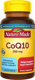 自然はCoQ10 200mgを、中心の健康サポート、40 Softgelsの40日の供給のためのサプリメント作りました