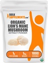 BulkSupplements.com Organic Lion's Mane Mushroom Extract Powder - Lions Mane Supplement Powder, Lion's Mane Extract - Mushroom Supplement, 1000mg per Serving, 5kg (11 lbs) (Pack of 5)