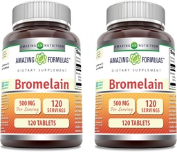 アメイジング・フォーミュラ ブレムレイン 500 Mg タブレット サプリメント | 非GMO | グルテンフリー | アメリカ製 (120 カウント | 2 パック)
