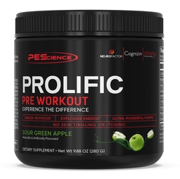 PEScience Prolific Energy Pre Workout – ニトリ・オキシドのためのLシトルリン, ロディオラ&CDPチョリン・ノロトロピック – 男性と女性のためのプレワークアウト – 40 スコピック, サワーグリーンアップル